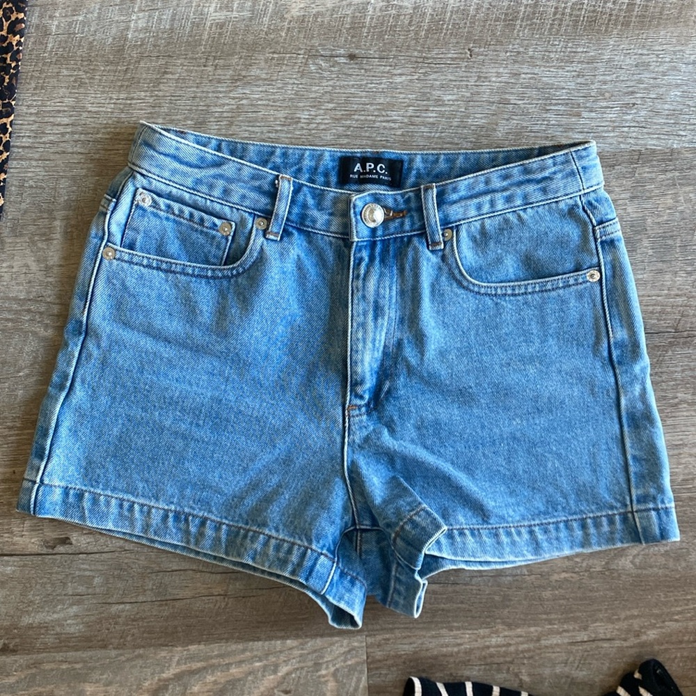 A.P.C. Blue Denim Jean Shorts